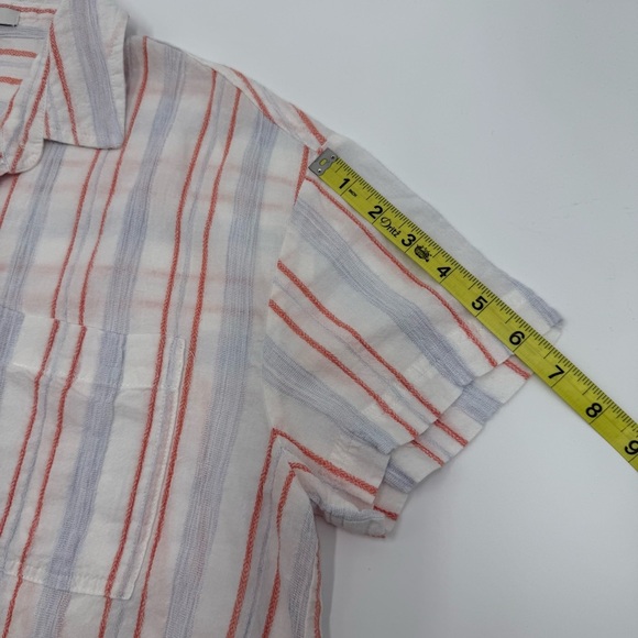 Madewell Women’s Beachside Striped Cotton Blend Cropped Button-Up Shirt XXS Blue - Picture 10 of 15